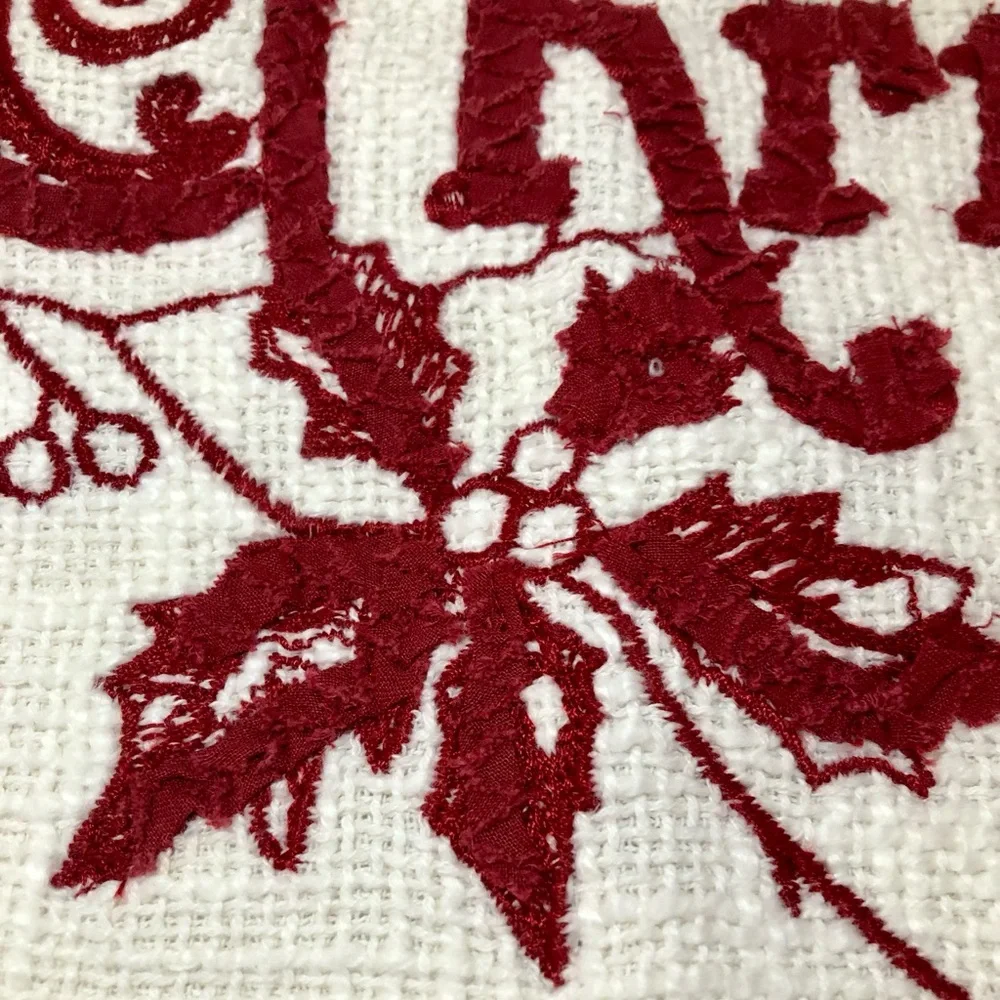 Pottery Barn Merry Christmas Embroidered Pillow Cover